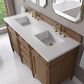 James Martin Brittany 60" Double Bathroom Vanity in Pecan with 3 cm White Zeus Silestone Top and Rectangular Sinks, , large