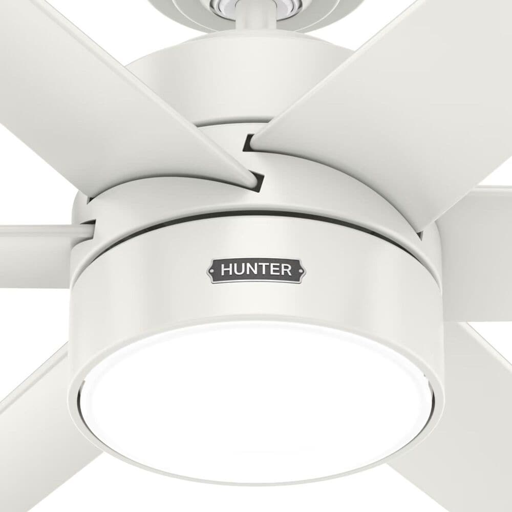 Hunter Solaria 60&quot; Outdoor Ceiling Fan with LED Light in Fresh White, , large