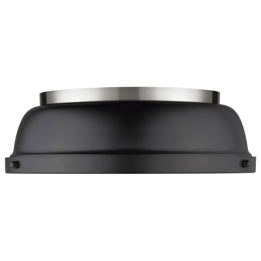 Golden Lighting Duncan 14&quot; Flush Mount in Pewter and Matte Black, , large