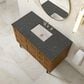 James Martin Laurent 48" Single Bathroom Vanity in Honey Oak with 3 cm White Zeus Silestone Top and Rectangular Sink, , large