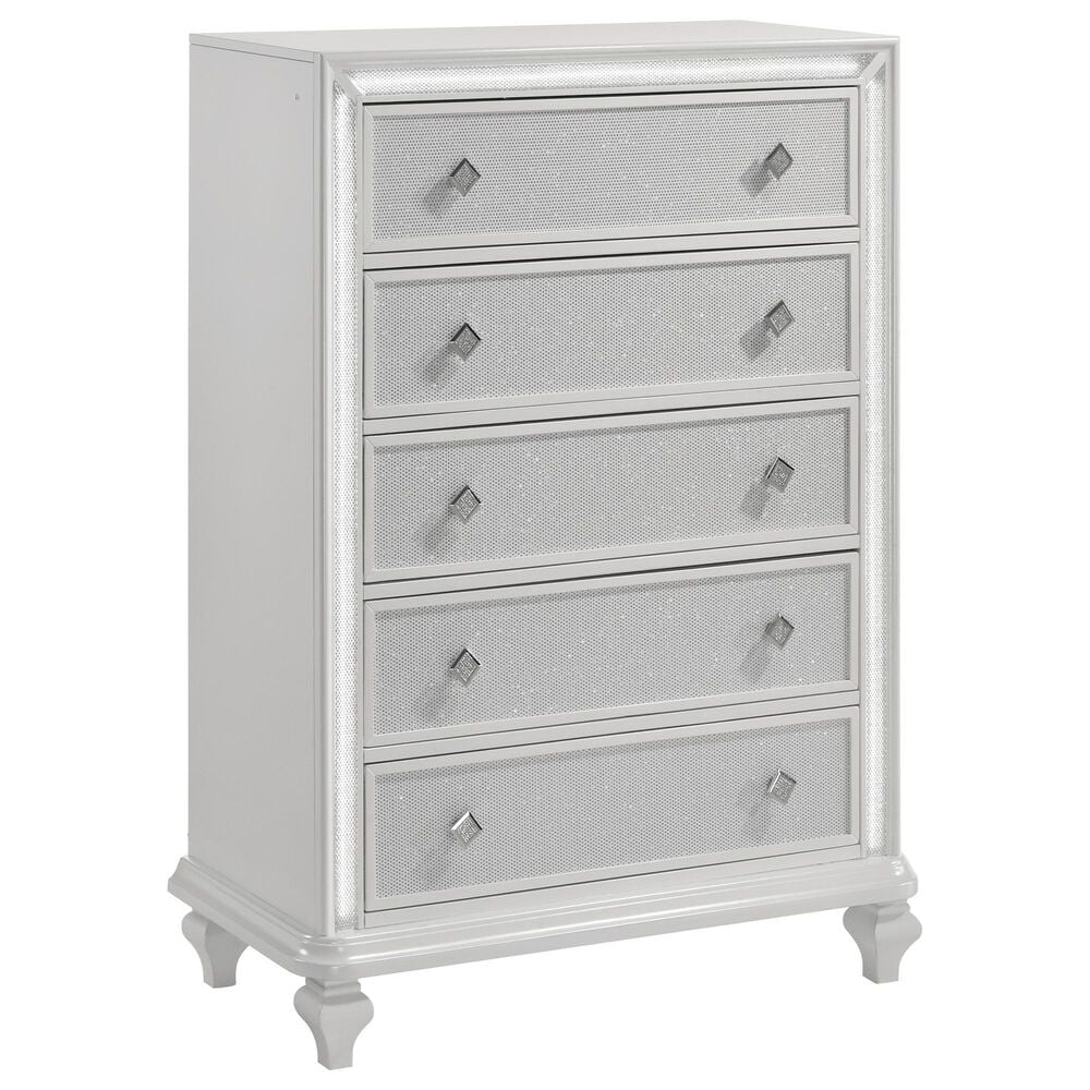New Heritage Design Stardust 5-Drawer Chest in White, , large