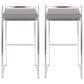 Lumisource Fuji Stackable Barstool with Grey Faux Leather Cushion in Stainless Steel (Set of 2), , large