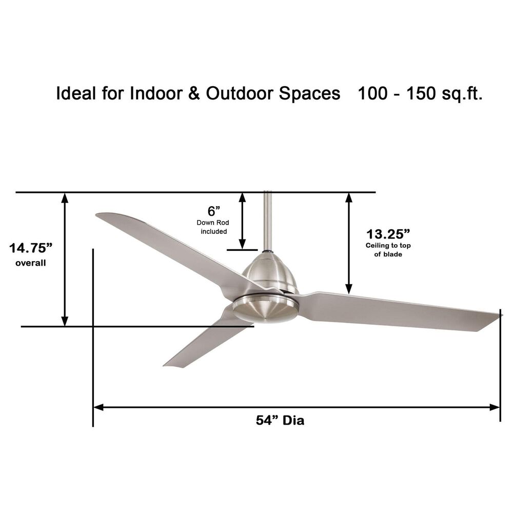 Minka-Aire Java 54" Ceiling Fan in Brushed Nickel Wet, , large