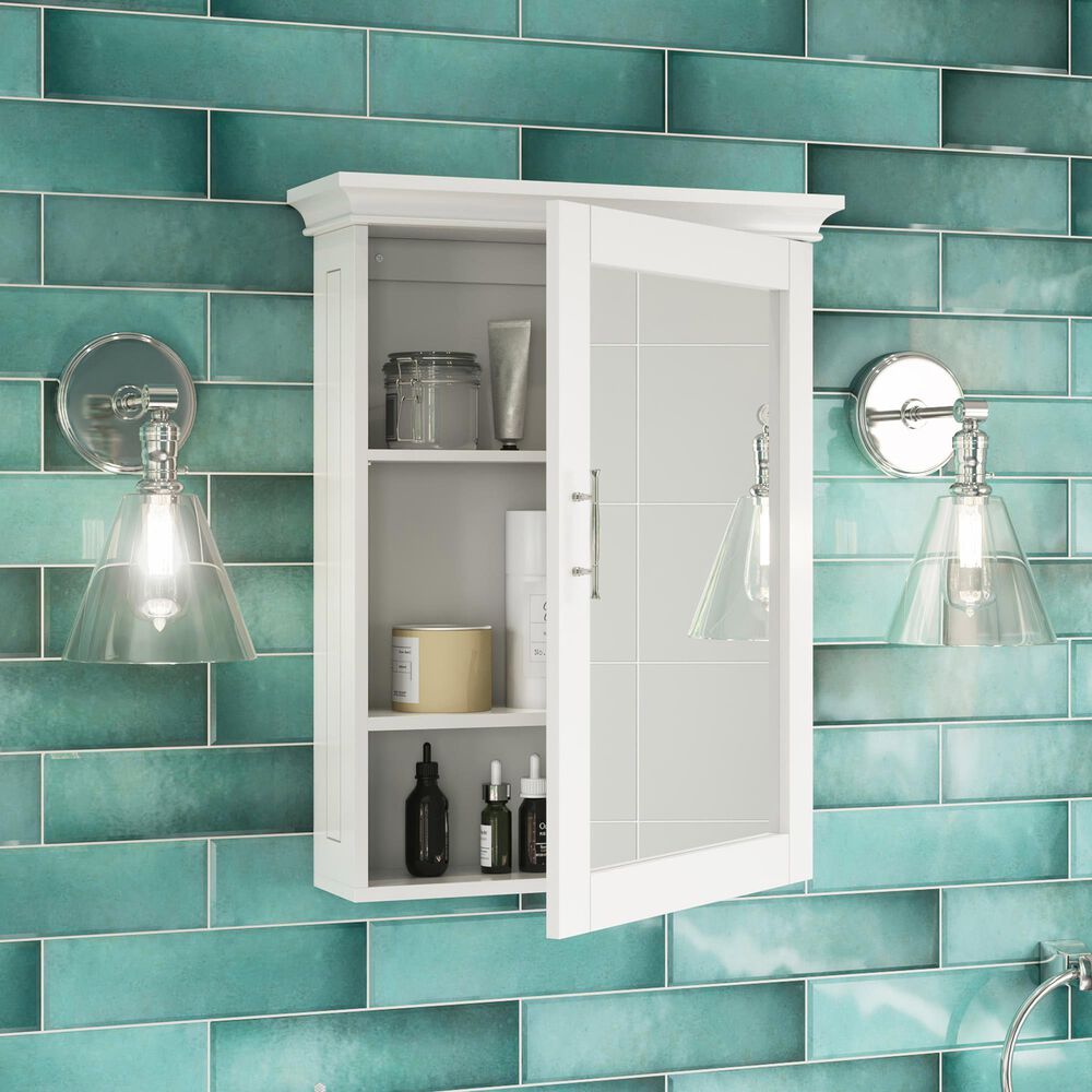 RiverRidge Home Somerset Wall Cabinet with Mirror in White, , large