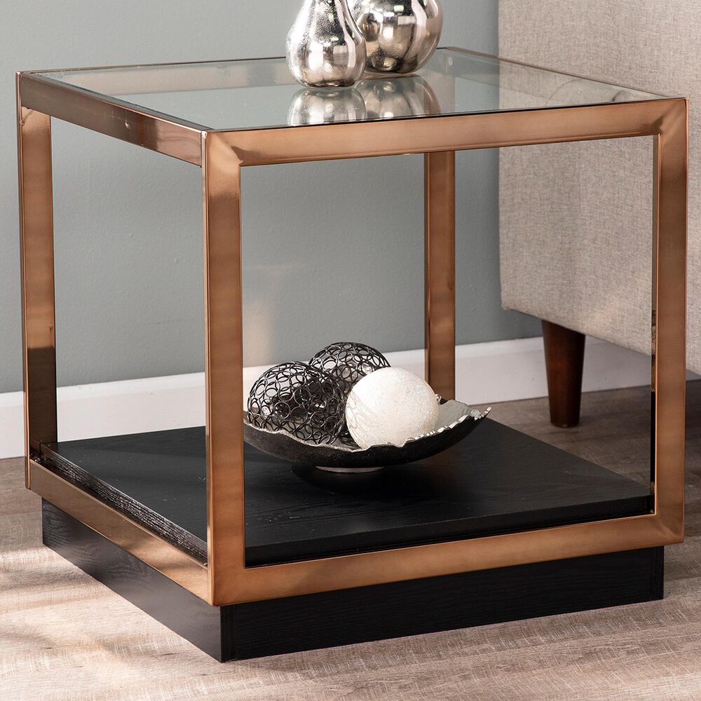 Southern Enterprises Lexina End Table in Champagne and Black, , large