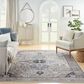 Nourison Grand Washables 7"10" x 9"10" Ivory Blue Area Rug, , large