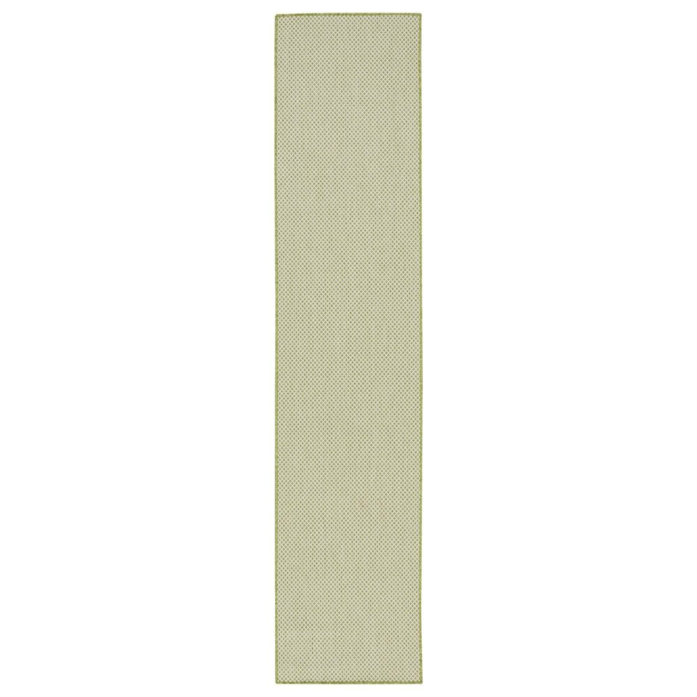Nourison Courtyard Ivory and Green 2"2" x 8" Indoor/Outdoor Runner, , large
