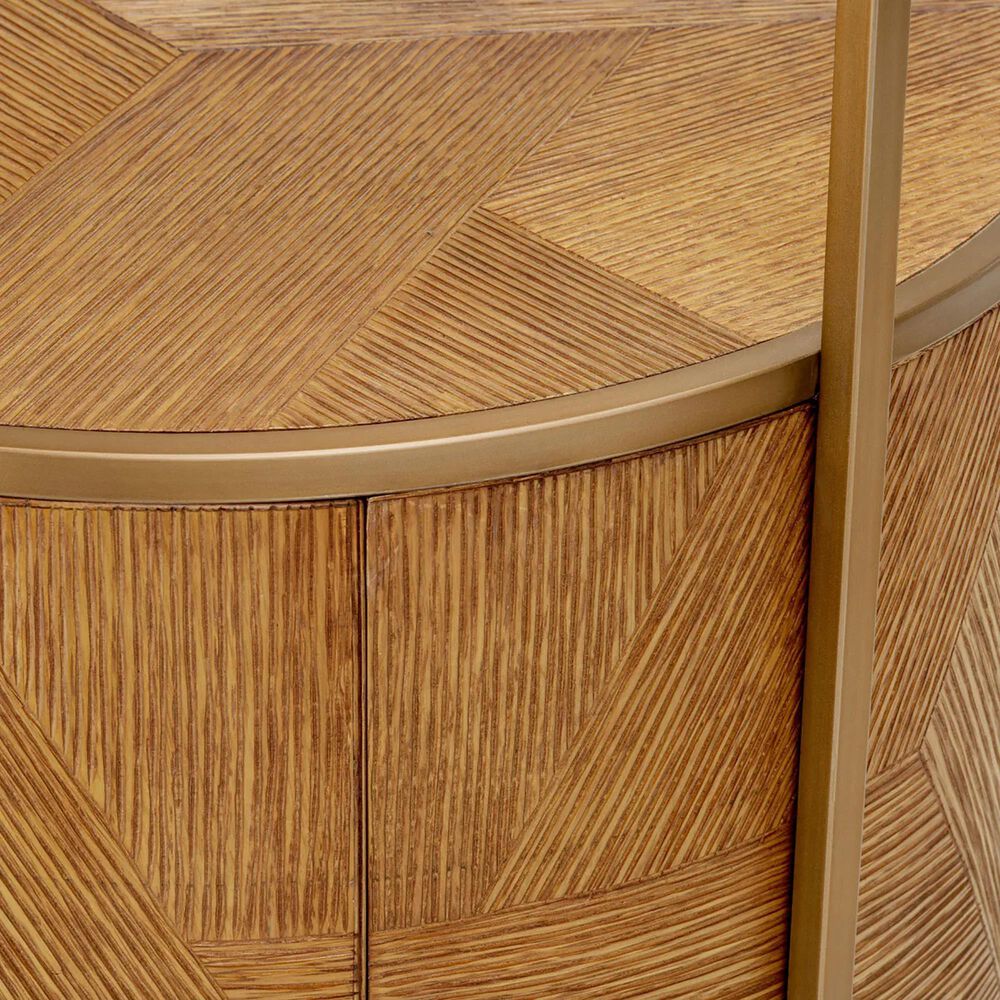 Eichholtz Velutto 1 Drawer Nightstand in Caramel and Brushed Brass, , large