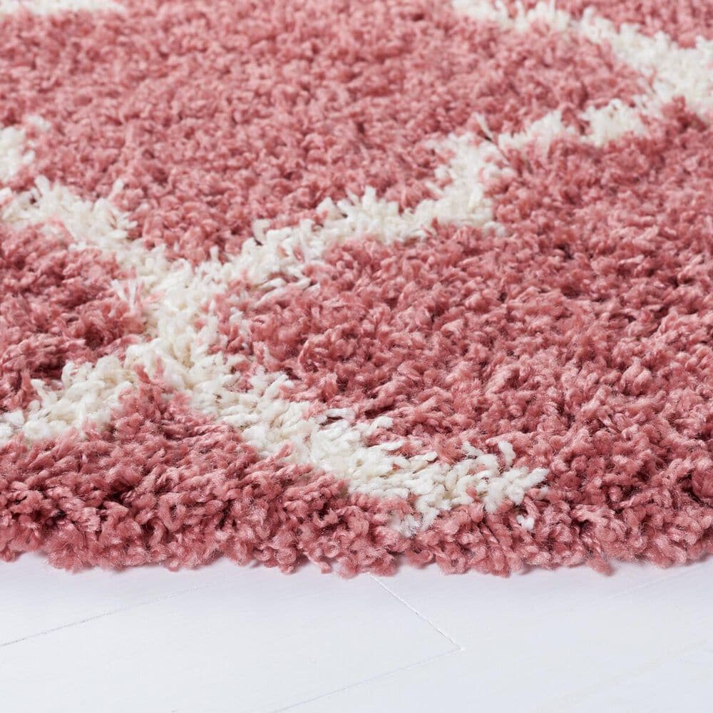 Safavieh Venus Shag VNS524U 6&#39;7&quot; Round Pink and Ivory Area Rug, , large