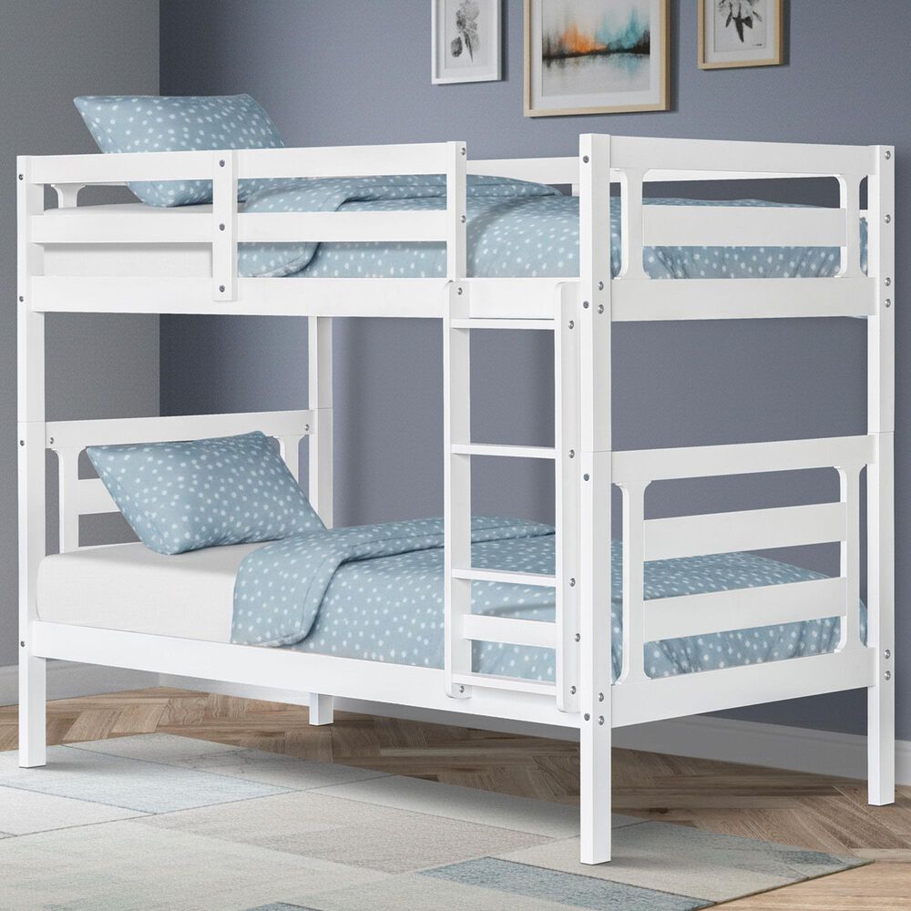 Forest Grove Twin over Twin Bunkbed in White, , large