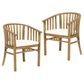 Hearth and Haven Outdoor Dining Chair with Cream Cushion in Teak (Set of 2), , large