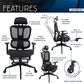 Rta Products Llc Ultimate Reclining Ergonomic Mesh Office Chair with Lumbar Support and Footrest in Black, , large