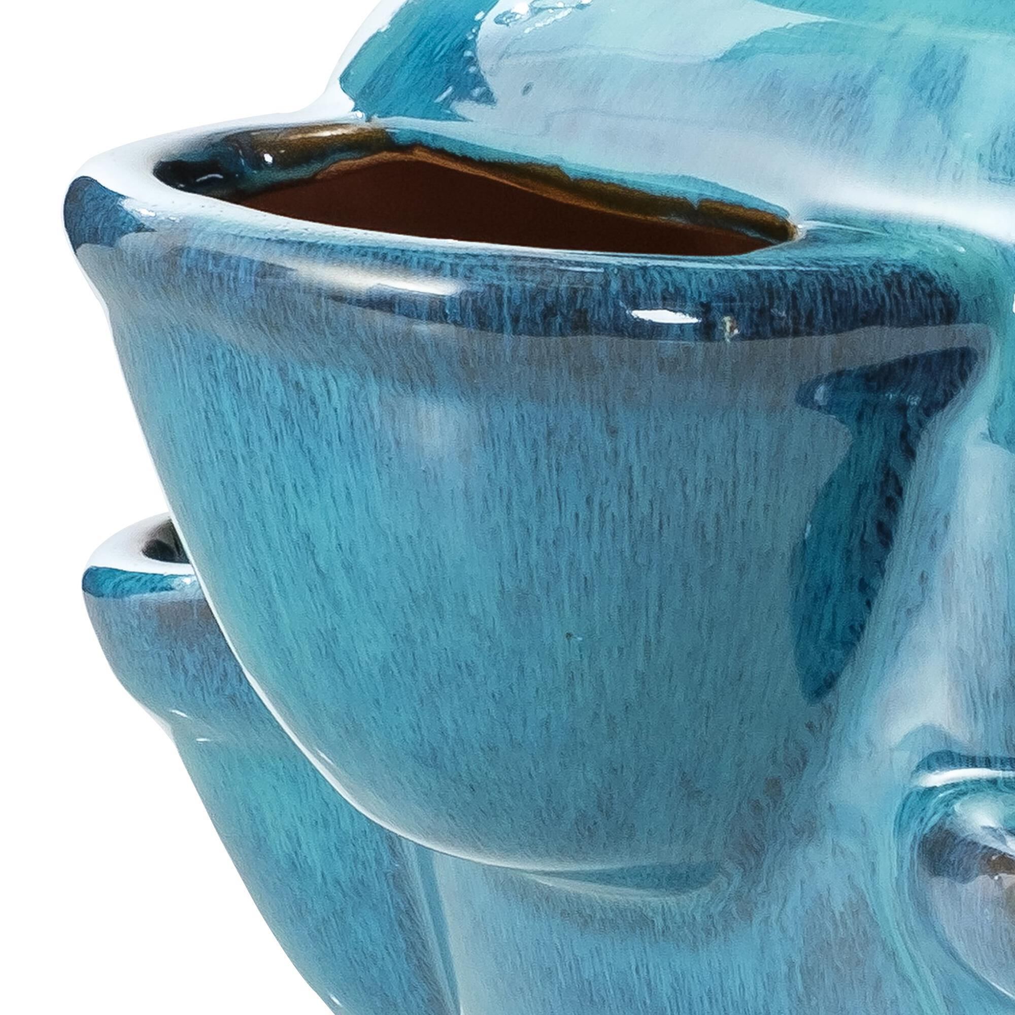 Zentro Living 6-Pocket Strawberry Patio Jar in Aqua