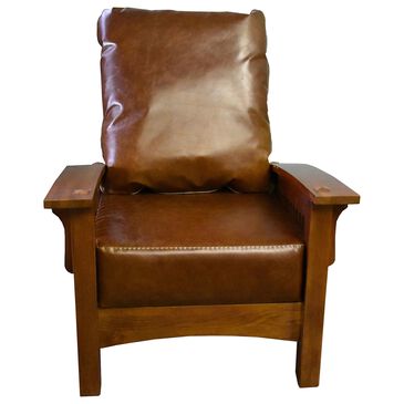 Crafters & Weavers Oak Morris Accent Chair in Chestnut Brown, , large