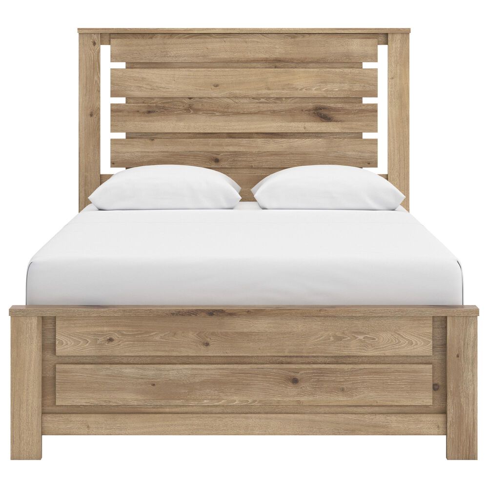 Ashley Brozmont 5 Piece Queen Platform Panel Bedroom Set in Natural Brown, , large