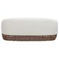 Hearth and Haven Willow Outdoor Upholstered Sofa with Golden Brown Open-Weave Wicker in Wheat Beige, , large