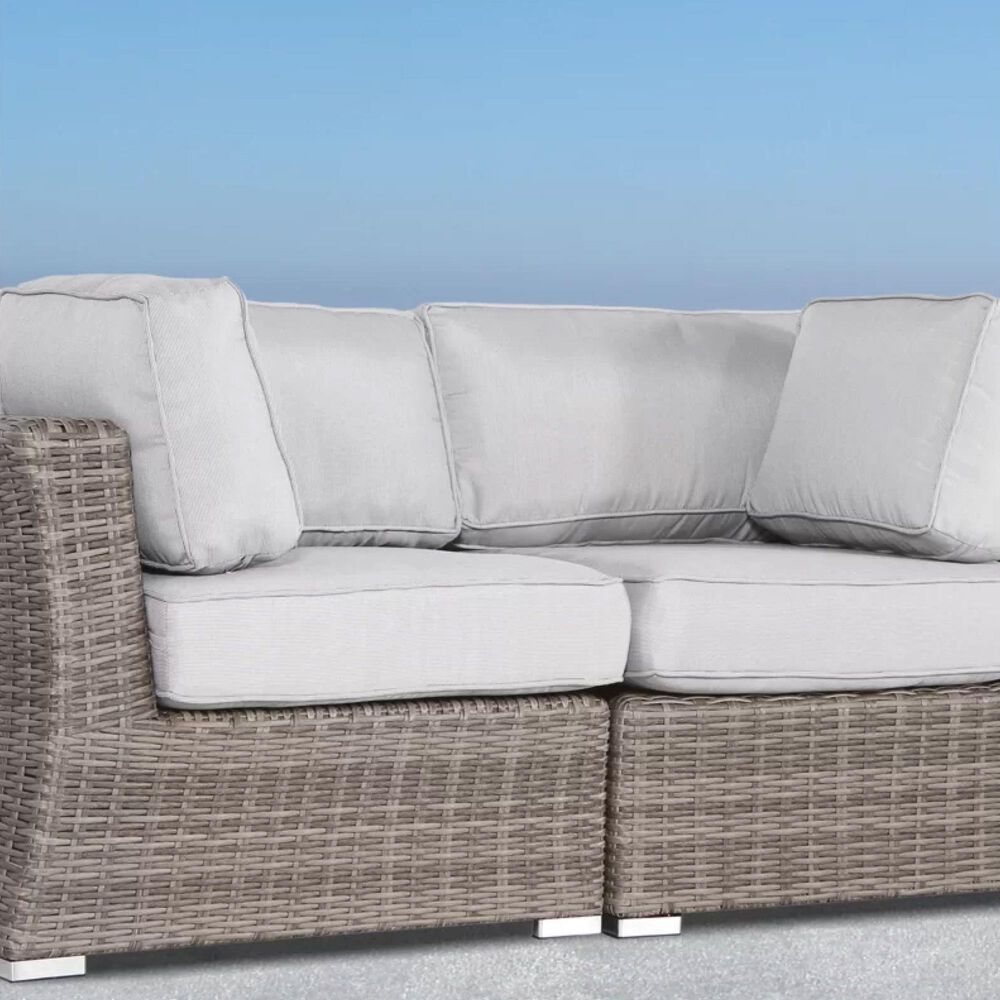Hearth and Haven 66" Outdoor Loveseat with Cushions in Grey Mix, , large