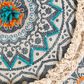 Surya Dayna 20" Square Throw Pillow in Taupe, Blue, Oatmeal, Dark Blue, Burnt Orange and Teal, , large