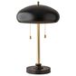 Adesso Cap Table Lamp in Black and Antique Brass, , large