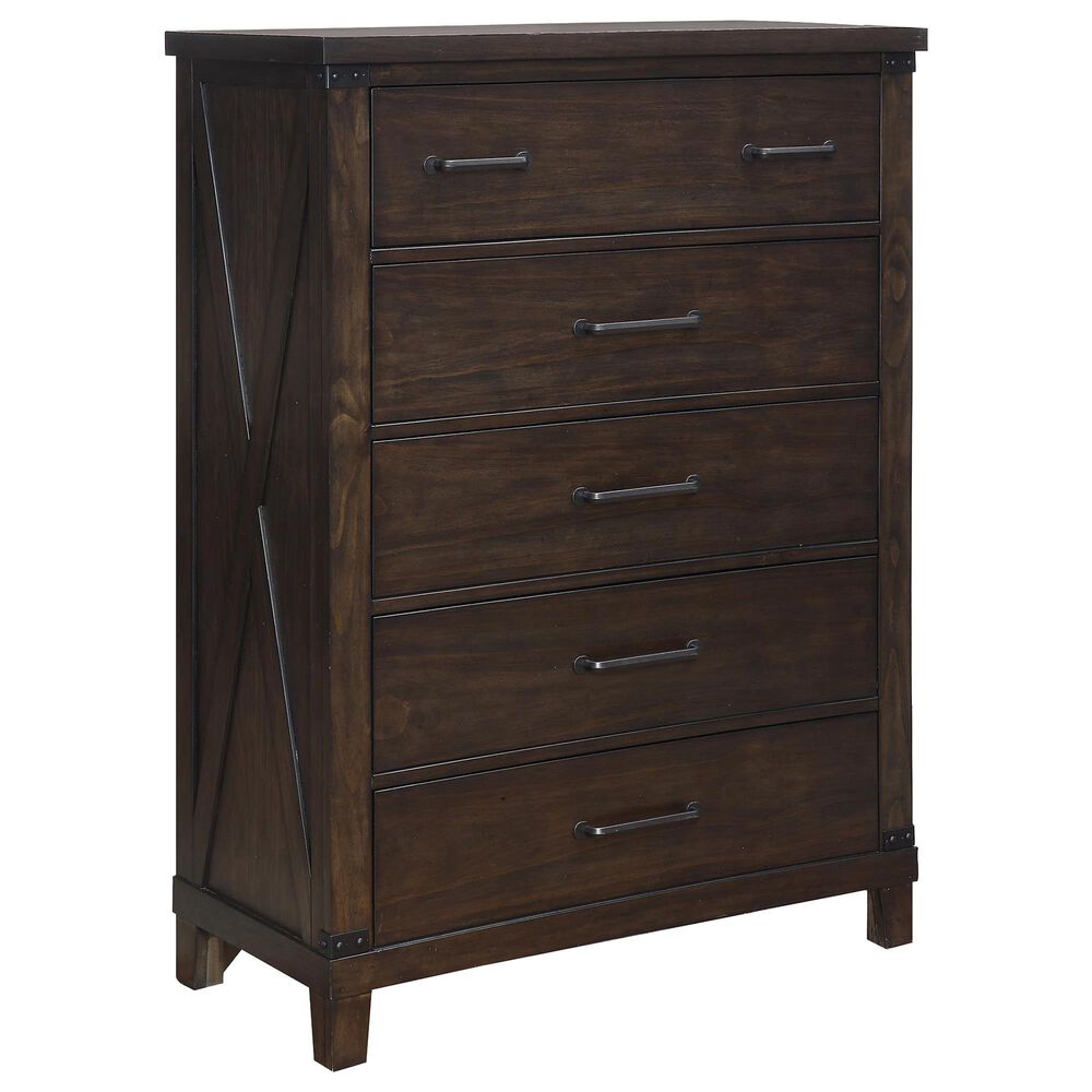 Furniture of America Neal 5-Drawer Chest in Dark Walnut, , large