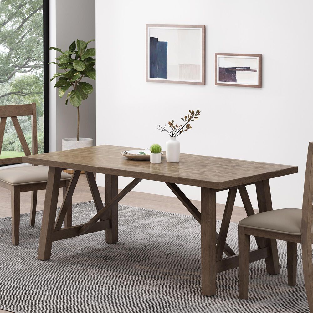 Hearth and Haven Dining Table in Antique Brown - Table Only, , large