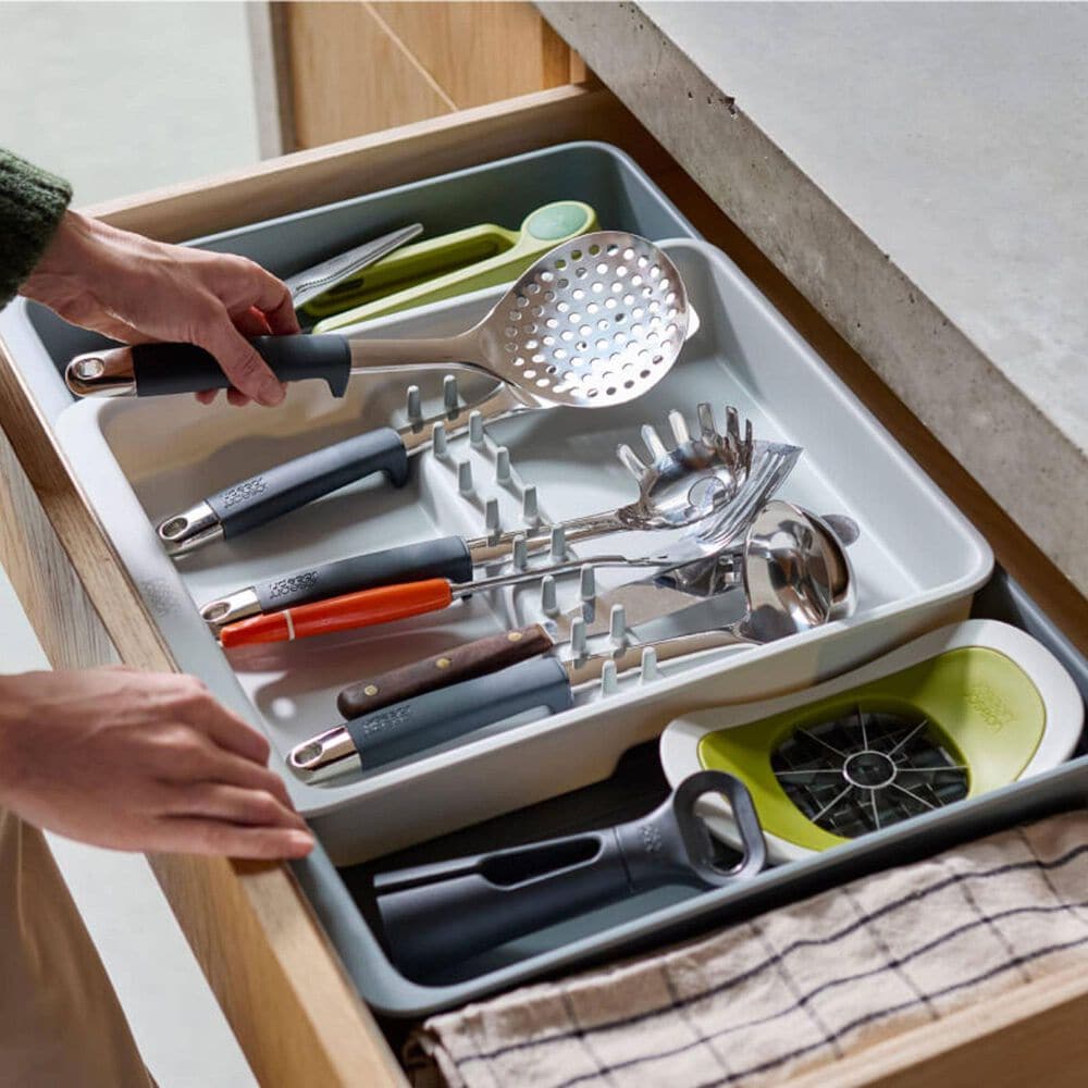 Joseph Joseph DrawerStore Expanding Utensil and Gadget Organizer in Grey and Stone, , large