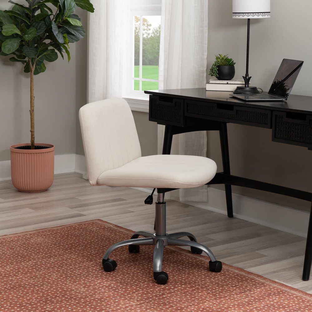 Linon Home Decor Stratton Office Chair in Off White, , large