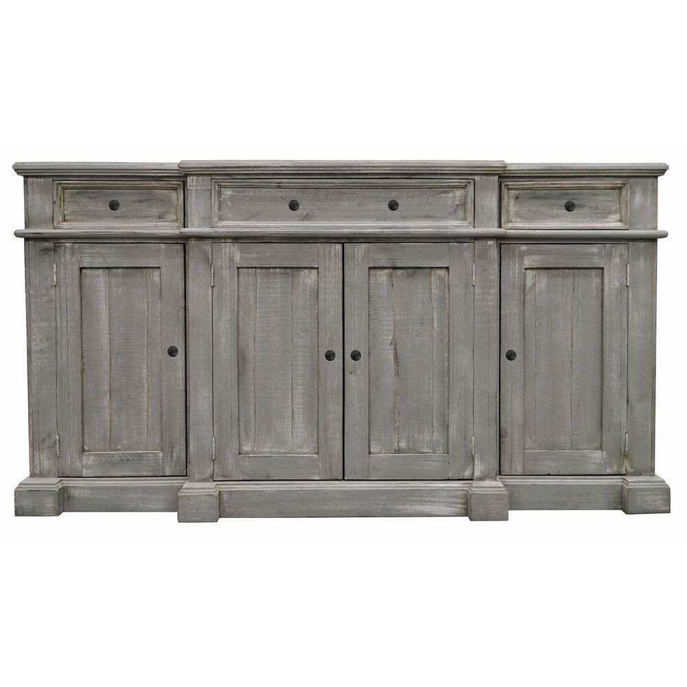 Santa Fe Rustic Michael Angelo Console in Feather Gray, , large