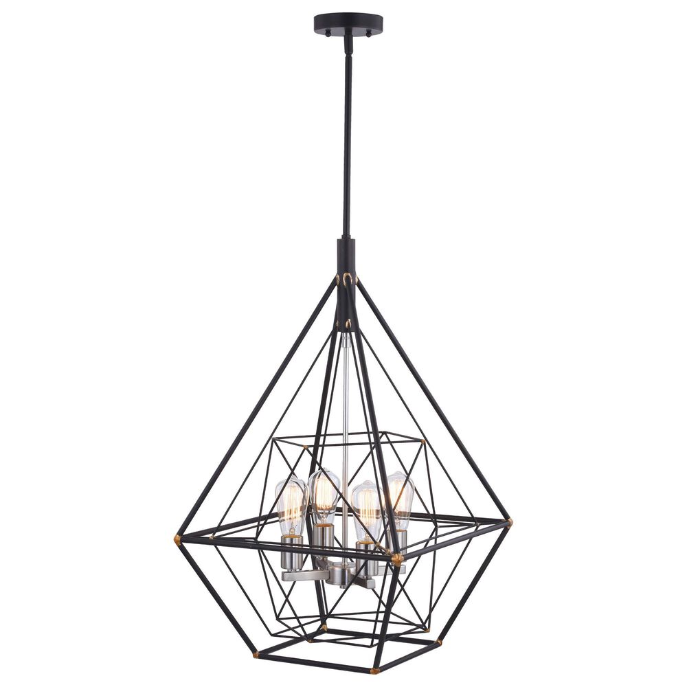 Vaxcel Bartlett 4-Light Pendant in Oil Rubbed Bronze and Satin Nickel, , large