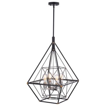 Vaxcel Bartlett 4-Light Pendant in Oil Rubbed Bronze and Satin Nickel, , large