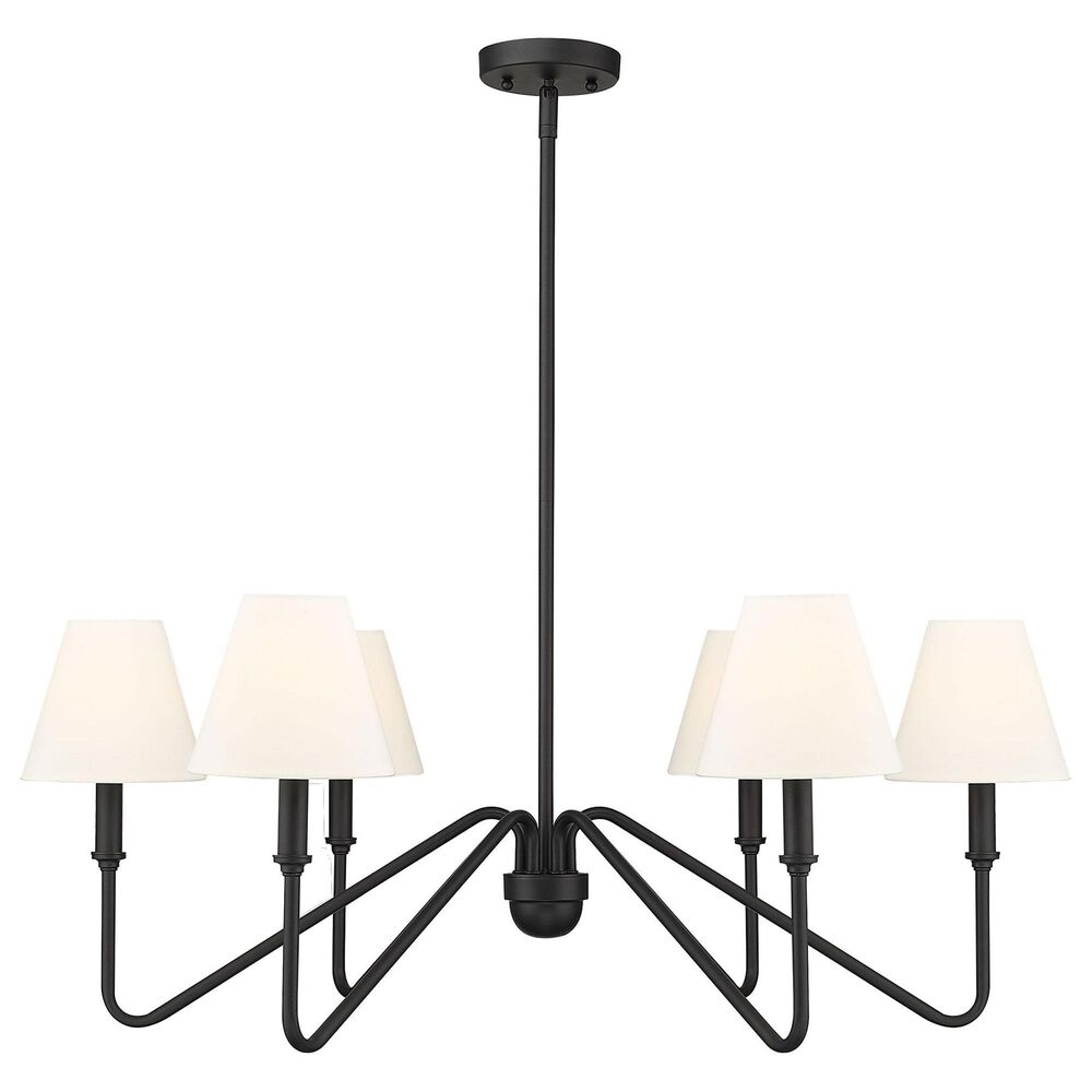 Golden Lighting Kennedy 6-Light Chandelier with Ivory Shade in Natural Black, , large