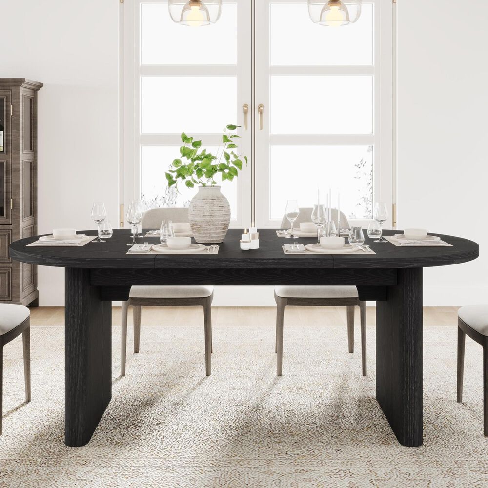 GARVEE 71" Oval Dining Table in Black - Table Only, , large