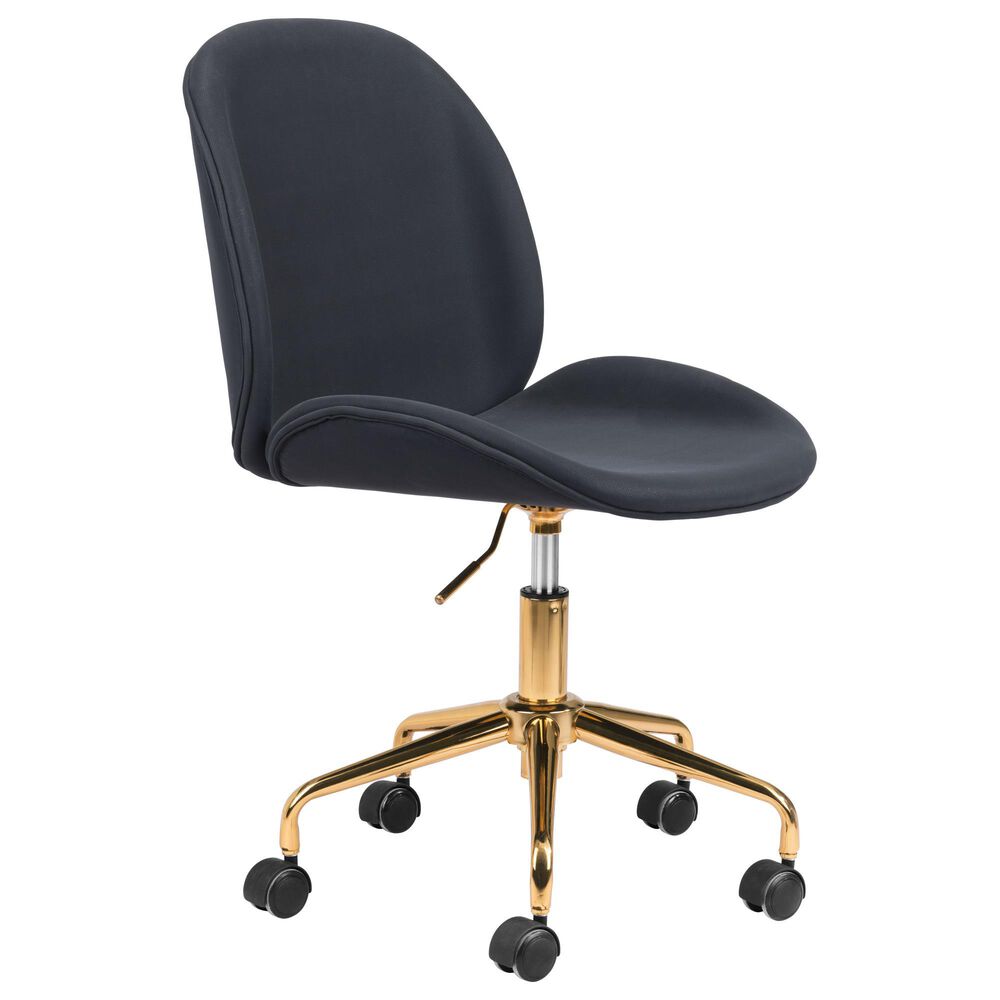 Zuo Modern Miles Office Chair in Black and Gold, , large