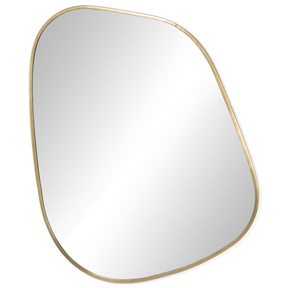Four Hands Nova Large Wall Mirror in Antique Brass Iron, , large
