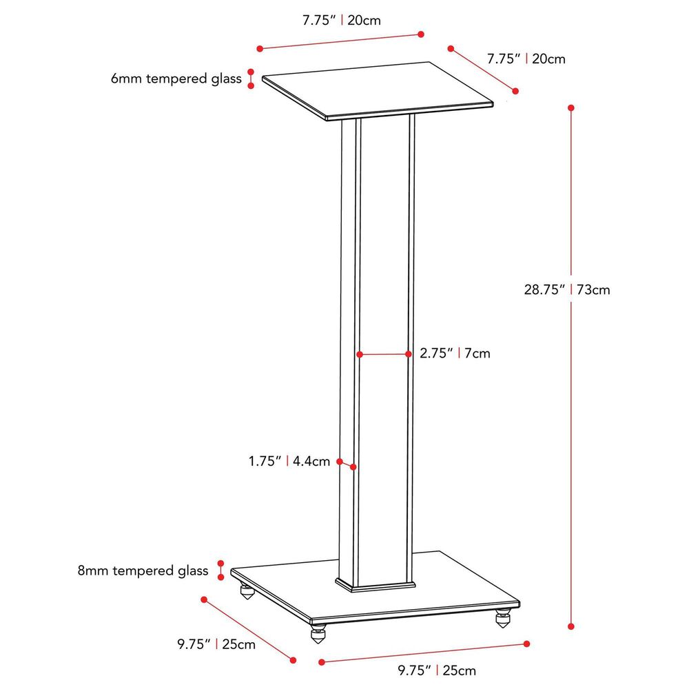 CorLiving 29&quot; Speaker Stand in Black &#40;Set of 2&#41;, , large
