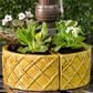 Alfresco Home Trellis Round Umbrella Patio Planter in Terra Gold (Set of 2), , large