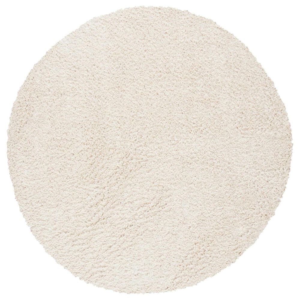 Safavieh August Shag AUG900C 3" Round Ivory Area Rug, , large
