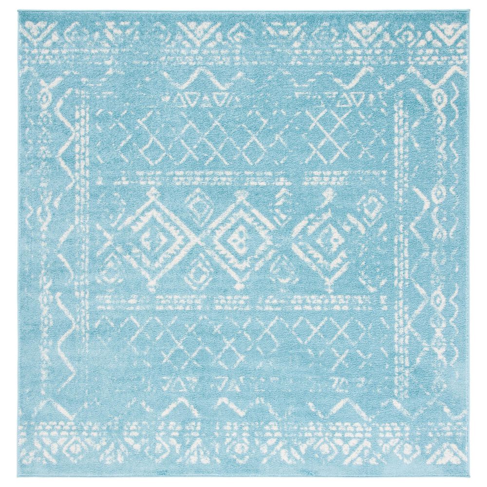 Safavieh Tulum TUL268K 6"7" Square Turquoise and Ivory Area Rug, , large