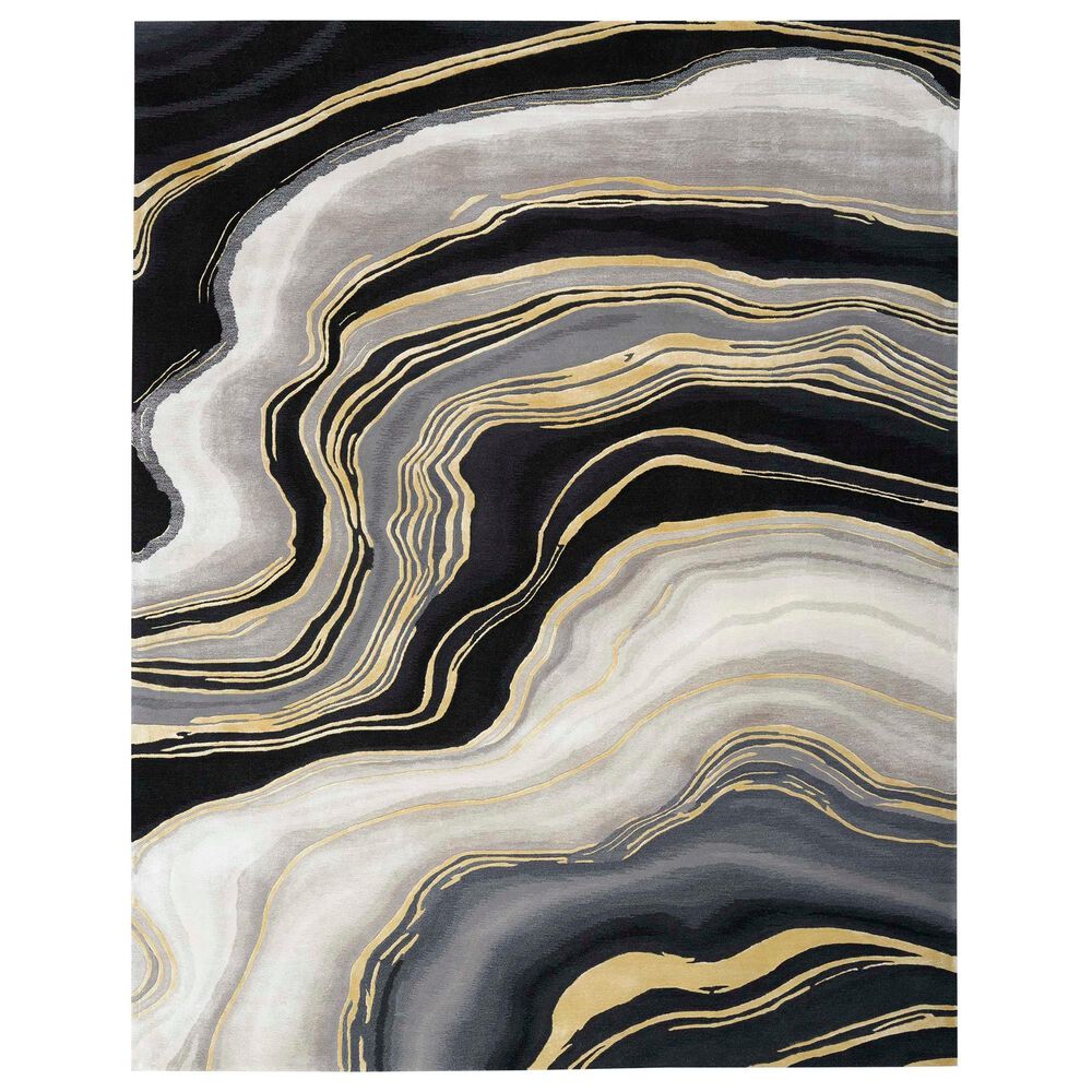 Nourison Prismatic 9"9" x 13"9" Charcoal Grey Area Rug, , large