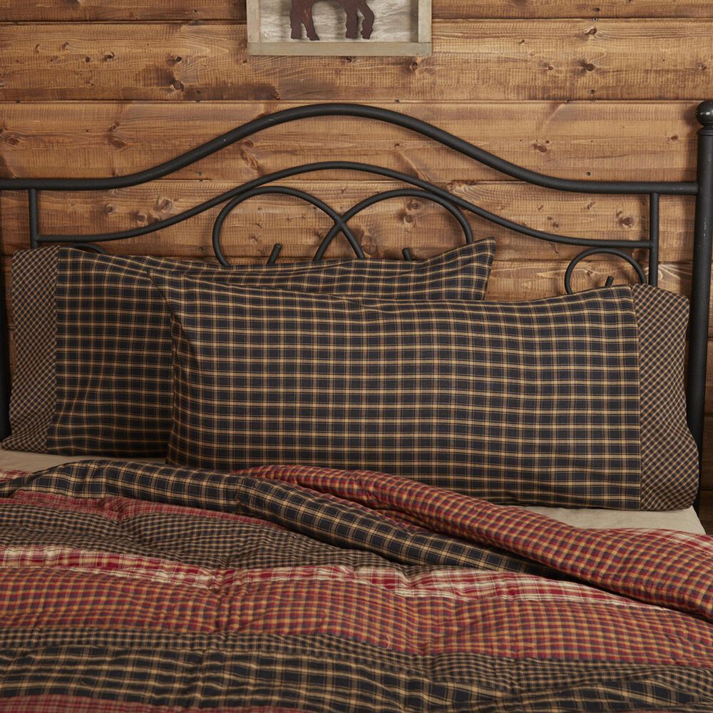 VHC Beckham Farmhouse King Pillow Case Set in Soft Black, , large