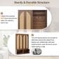 HOMLUX 6-Hook Hall Tree with 2-Rattan Doors in Walnut, , large