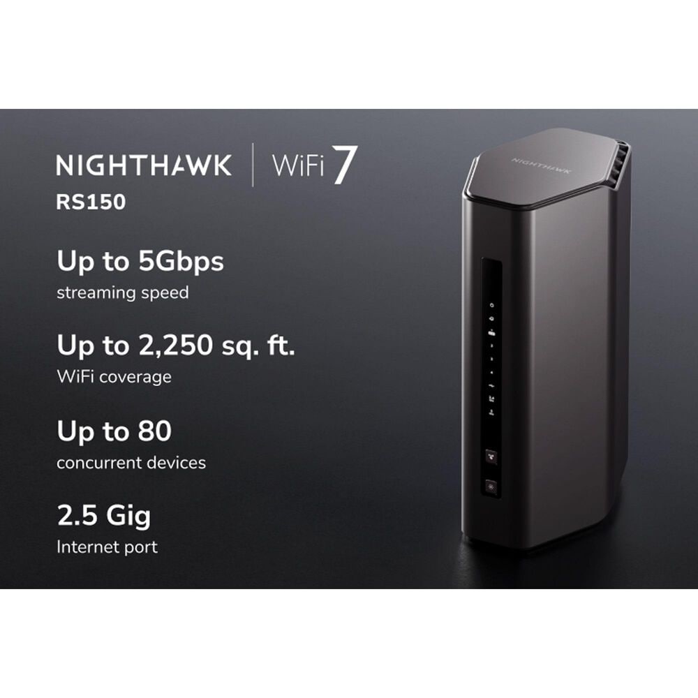 NETGEAR Nighthawk RS150 Dual Band Wi-Fi 7 Router in Black, , large