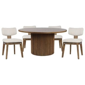 Jofran Auden and Tate 5-Piece Dining Table Set in Chestnut, , large