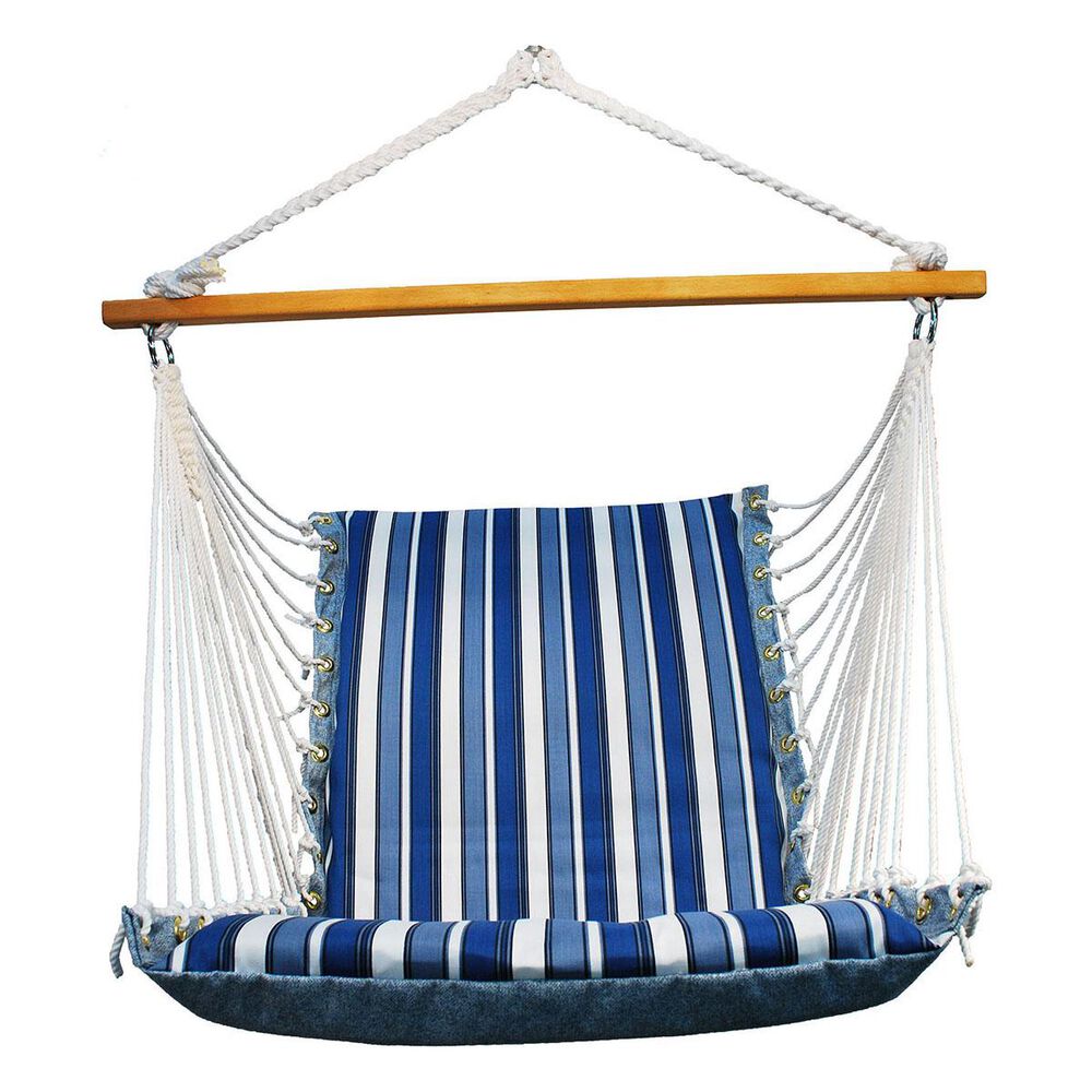 Algoma Fabric Hammock Chair in Tropical Palm Blue, , large