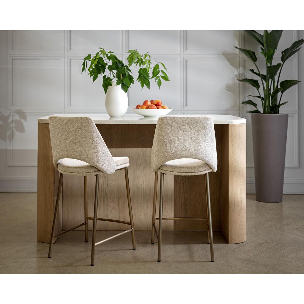Club Collection By Sunpan Romilly Kitchen Island in Light Wash and White, , large