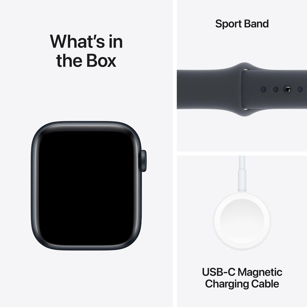 Apple Watch SE GPS 44mm Midnight Aluminum Case with Midnight Sport Band - M/L, , large