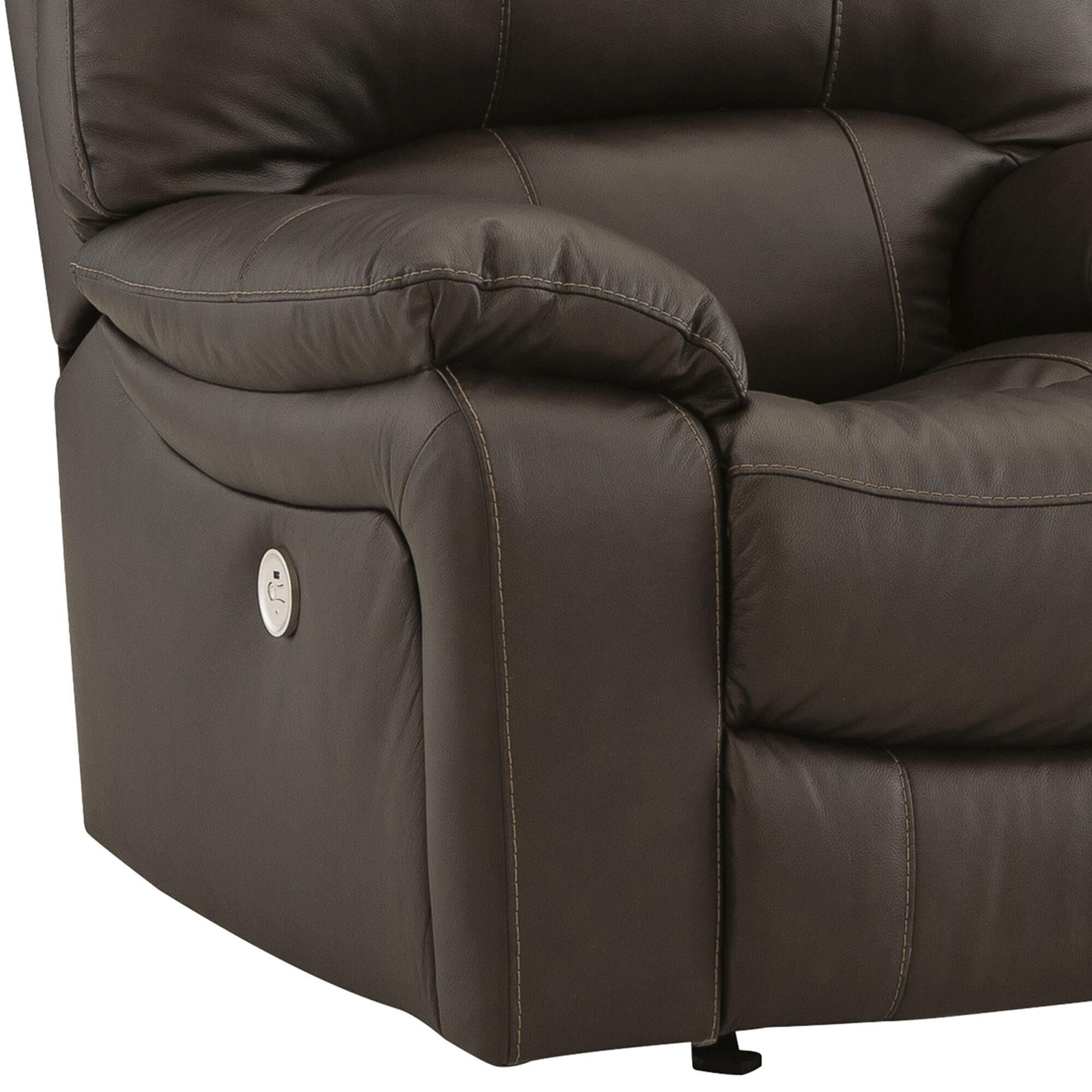 Ashley Leesworth Power Recliner in Dark Brown