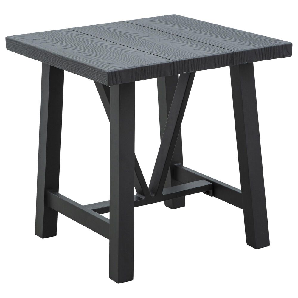 Plank and Hide Ojai Square End Table in Slate Grey - Table Only, , large
