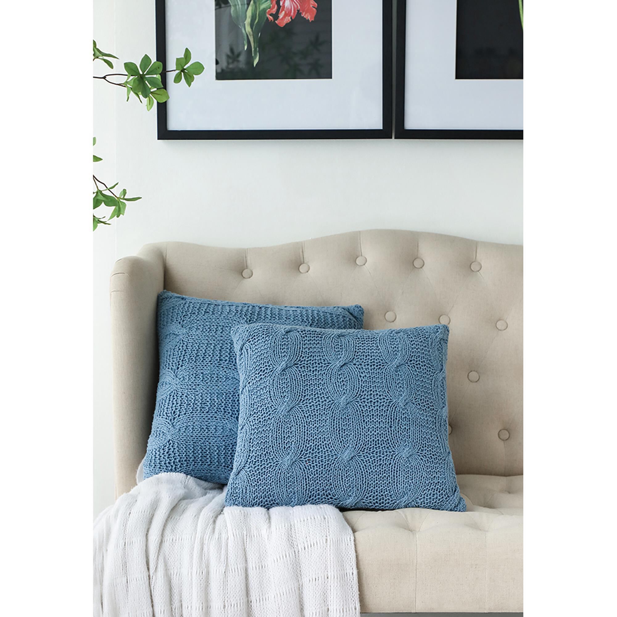 Large cable best sale knit pillows