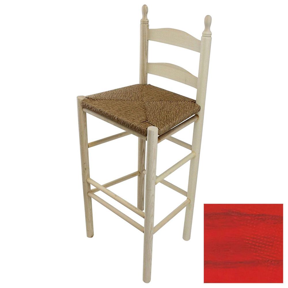 Lakeside Calabash Ladderback Barstool in Woodleaf Red, , large